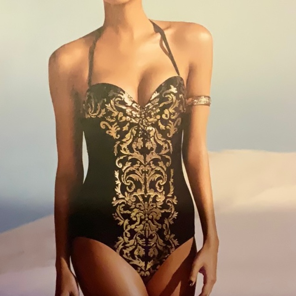 Lisa Blue TEMPLE DANCER Sweetheart Bandeau 1pc - Black (#36)